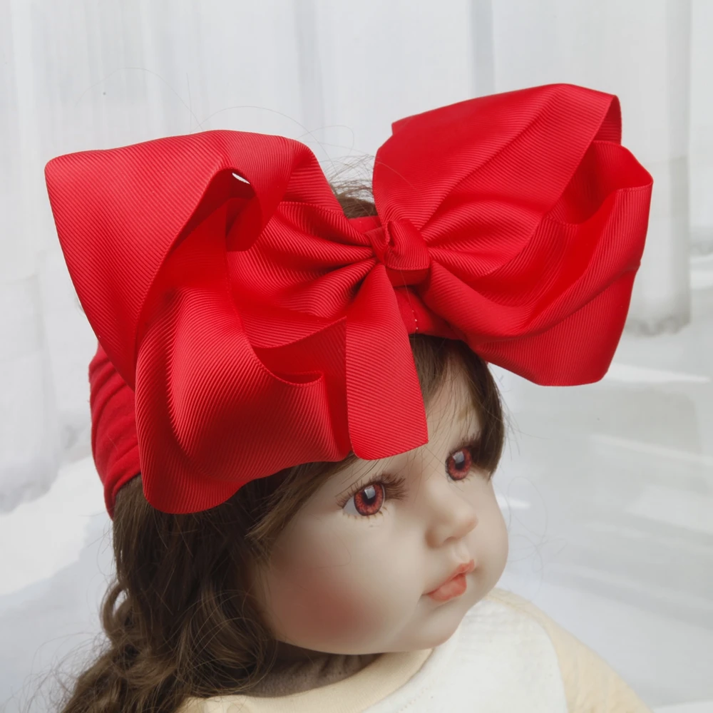 Top Trends: 8inch Bows Nylon Headbands For Baby Girls Kids Soft Bows Knot Turban Hair Bands Baby Hair Accessories Children Headwear Shoppable Styles - Image 2