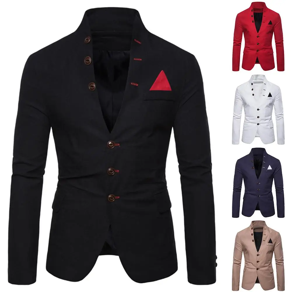 Top Trends: Men Sl-im Fits Social Blazer Spring Autumn Fashion Solid Wedding Dress Jacket Men Casual Business Male Suit Jacket Blazer Gentle Shoppable Styles