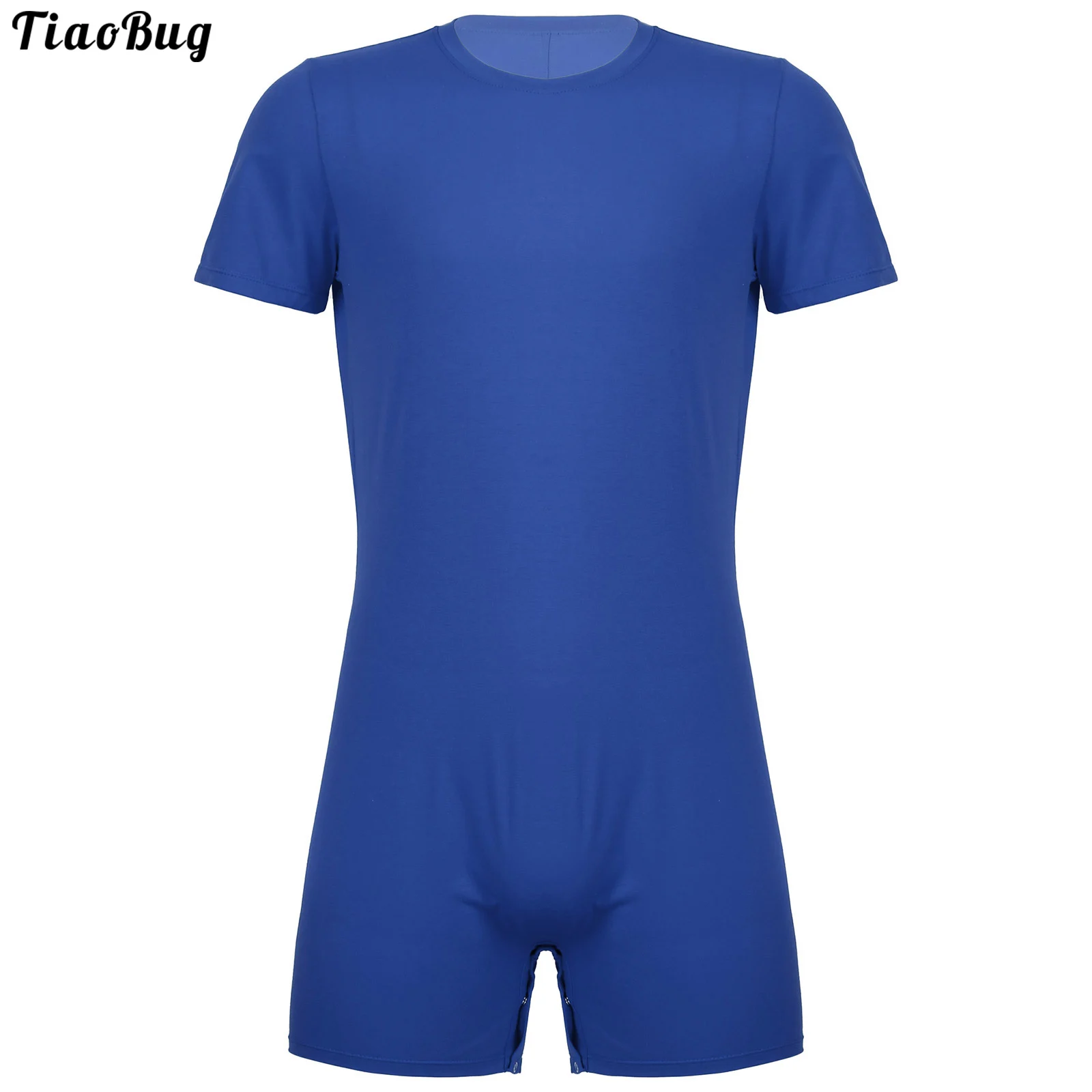 Top Trends: TiaoBug Summer Men One-Piece Swimming Bathing Rompers Round Neck Short Sleeve Sports Exercise Running Casual Jumpsuit Bodysuit Shoppable Styles