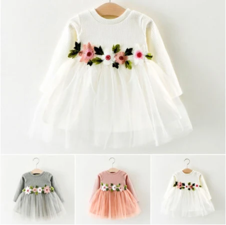 Top Trends: Cute Pretty Toddler Baby Girls Dress Flower Long Sleeve Lace Dress Princess Party Prom Tulle Dresses Shoppable Styles