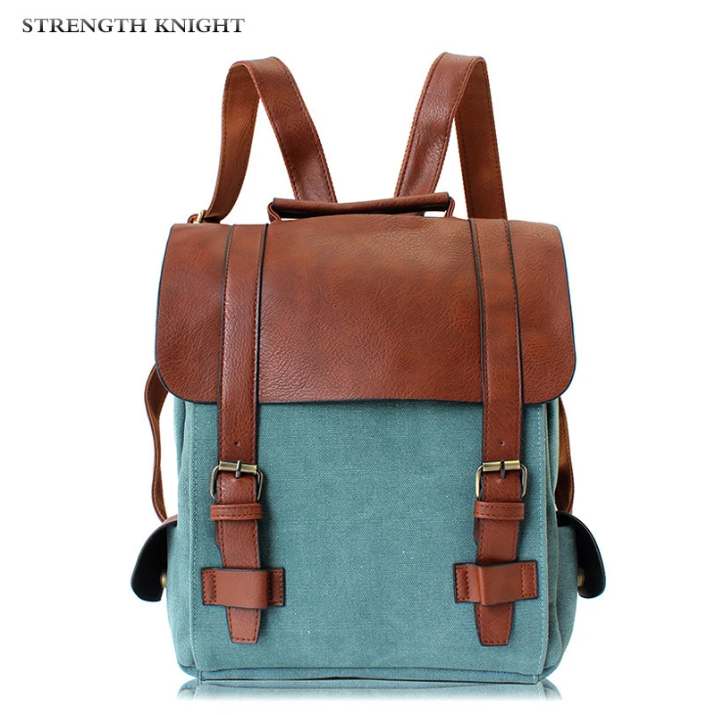 Top Trends: Vintage Women Canvas Backpacks For Teenage Girls School Bags Large High Quality Patchwork Backpack Escolares Shoppable Styles