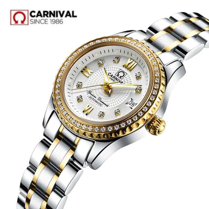 Top Trends: Carnival Women Watches Top Luxury Brand Ladies Automatic Mechanical Watch Women Sapphire Waterproof Relogio Feminino Reloj Mujer Shoppable Styles