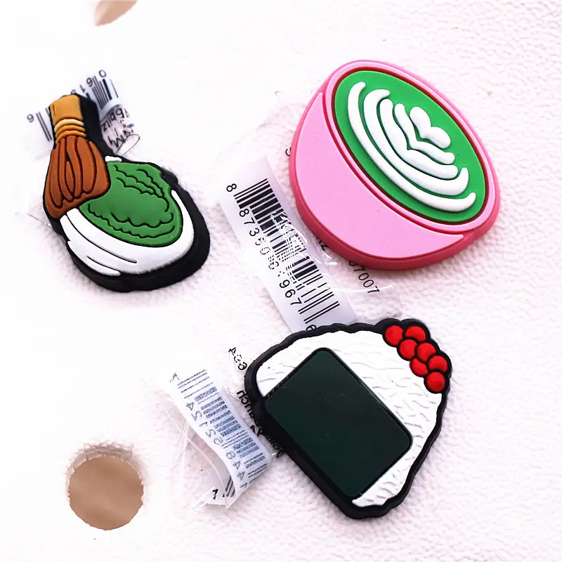 Top Trends: 1pcs Foods Shoe Charms Japanese Rice Balls Matcha Wasabi Garden Shoe Buckle Accessories Decorations Fit Kids Gifts Shoppable Styles