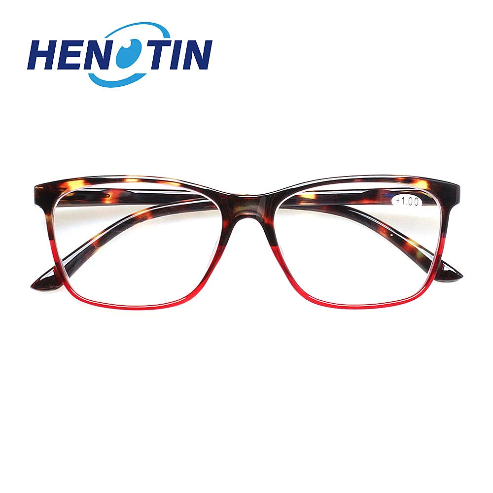 Top Trends: Henotin Reading Glasses Spring Hinge Rectangular Frame Men And Women HD Reader Eyeglasses Diopter 0~600 Shoppable Styles - Image 4