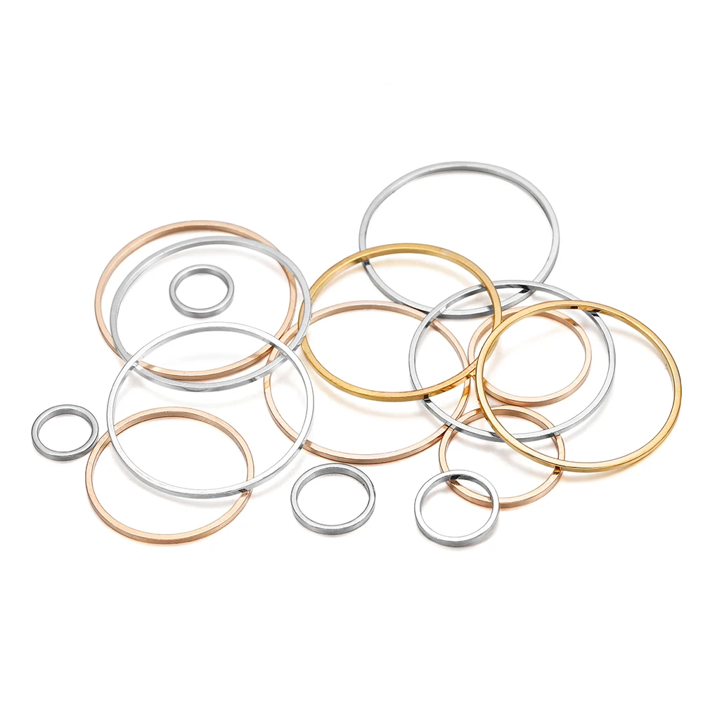 Top Trends: 20-50pcs Diameter 8-40mm Round Brass Closed Rings Connect Earrings Pendants Circle Earring Pendant Jewelry Accessories Findings Shoppable Styles