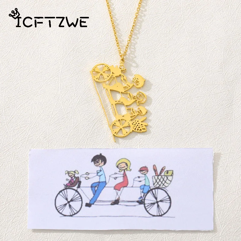 Top Trends: Customized Children'S Drawing Necklace Kid'S Art Child Artwork Personalized Custom Name Necklace Jewelry Christmas Gift For Kids Shoppable Styles