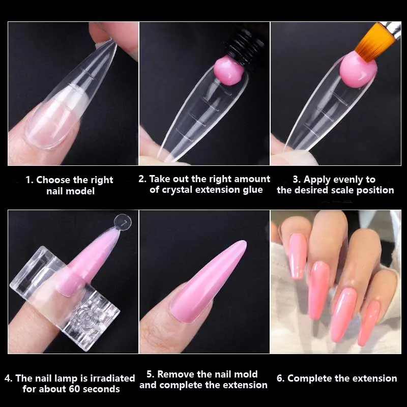 Top Trends: 120PCS / Box Nail Art UV Extend Gel Nail Extension Tool Quick Building Nail Mold Tips Nail Dual Forms Finger Extension Shoppable Styles - Image 2