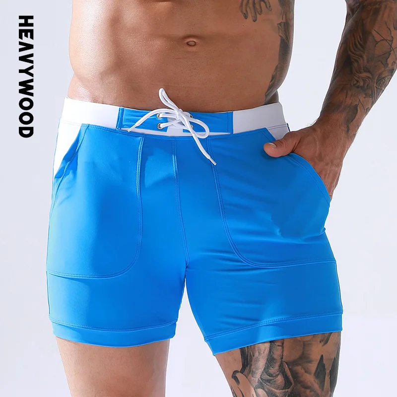 Top Trends: Heavywood Summer Men's Swimming Trunks Quick Drying Swim Shorts Nlyon Drawstring Pockets Lining Stretching Quarter Beach Pants Shoppable Styles