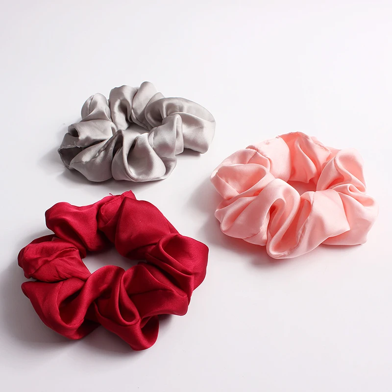 Top Trends: Solid Color Silky Satin Scrunchie Elastic Hair Bands Girls Elegant Fashion Ponytail Holder Hair Rope Headwear Red Pink Black Hot Shoppable Styles