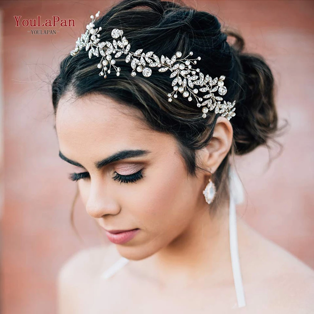 Top Trends: TOPQUEEN HP233 Wedding Hair Ornaments For Women Tiaras Bridal Rhinestone Headband Alloy Leaves Wedding Headpieces Headwear Shoppable Styles