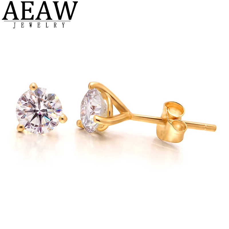 Top Trends: Real 0.5Carat 1ctw CVD HPHT Lab Diamond Earrings For Women Top 2022 Trend Wedding Jewelry 14k Yellow Gold Stud Earring Push Back Shoppable Styles