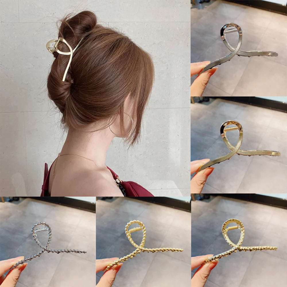 Top Trends: Ruoshui Woman Metal Hair Claws Hair Accessories Chic Barrettes Hairclips Hairpins Ladies Hairgrip Headwear Girls Ornaments Crab Shoppable Styles