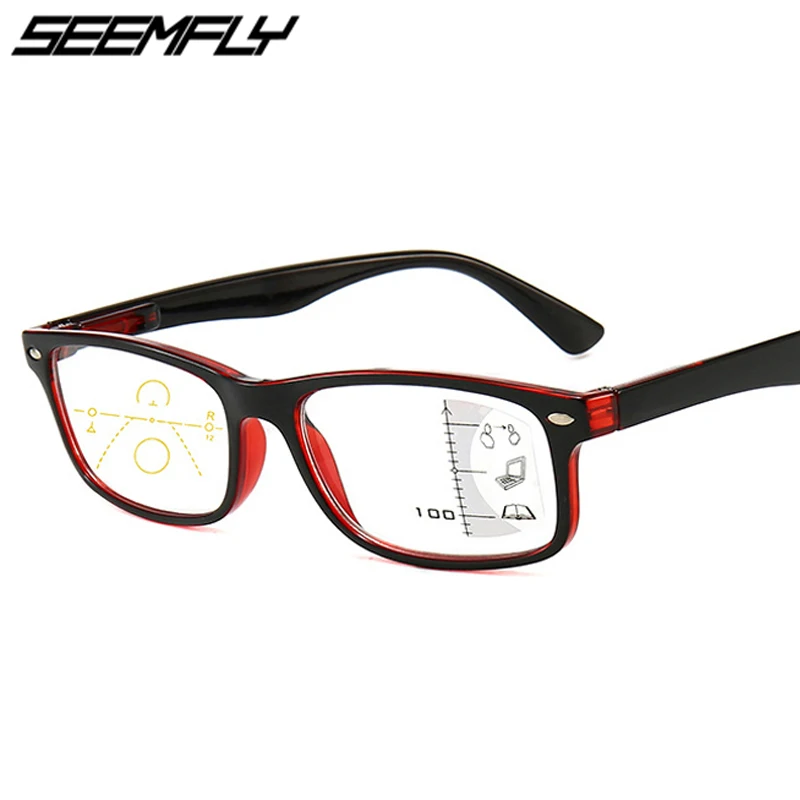 Top Trends: Seemfly Progressive Multifocal Reading Glasses Men Women Square Anti Blue Light Eyeglasses Near Far Sight Diopter 1.0 1.5 2.0 Shoppable Styles