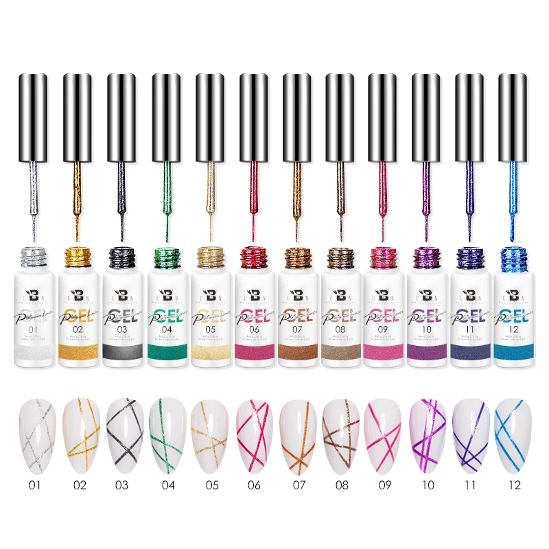 Top Trends: BOZLIN 12 Colors Christmas Super Platinum Liner Gel Soak Off LED UV Gel Nail Polish 8ML Nail Art Gel Manicure DIY Design Varnish Shoppable Styles - Image 2