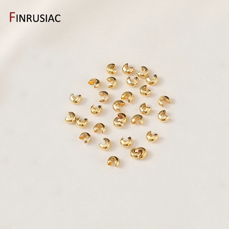 Top Trends: 3mm / 4mm / 5mm 18k Gold Plated Open Crimp Beads Covers Crimp End Beads Stopper Spacer Beads For DIY Jewelry Making Supplies Shoppable Styles