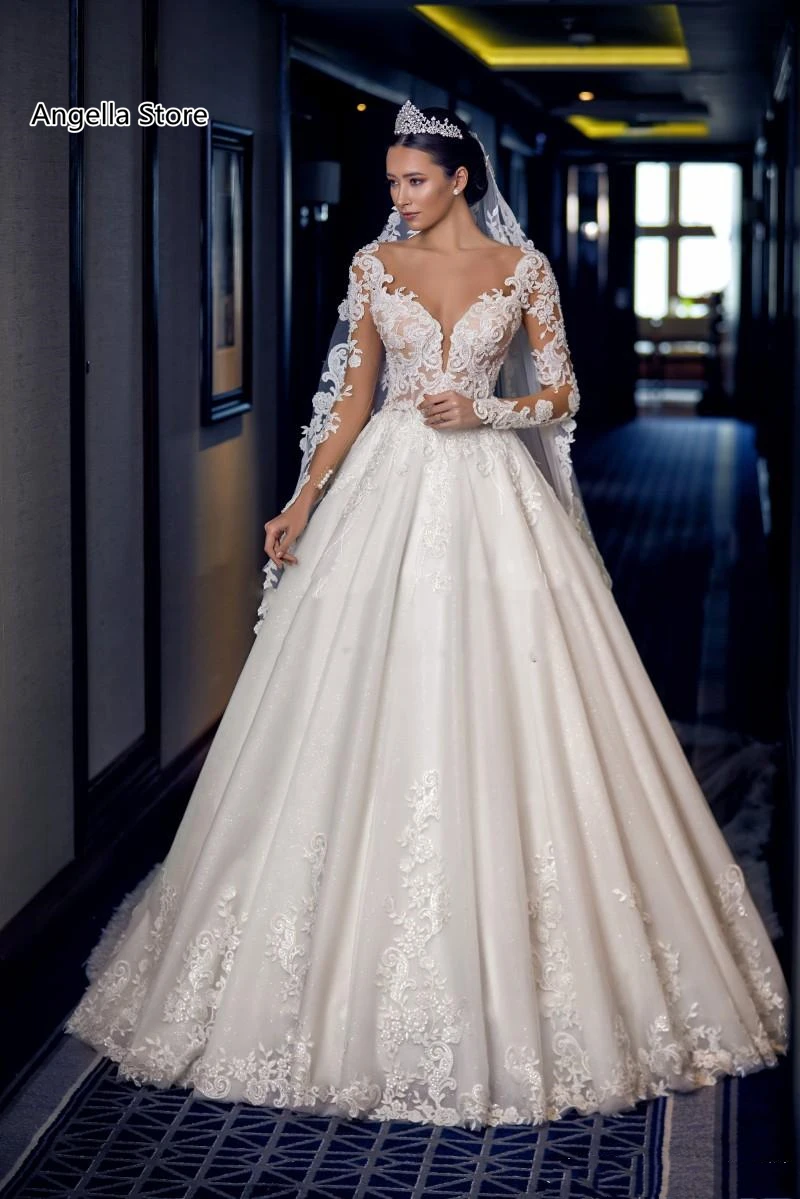 Top Trends: Chapel Ivory Wedding Dress With Long Sleeve Appliques Lace Beaded Backless Sexy Bridal Gowns 2023 Vestidos De Novia Shoppable Styles