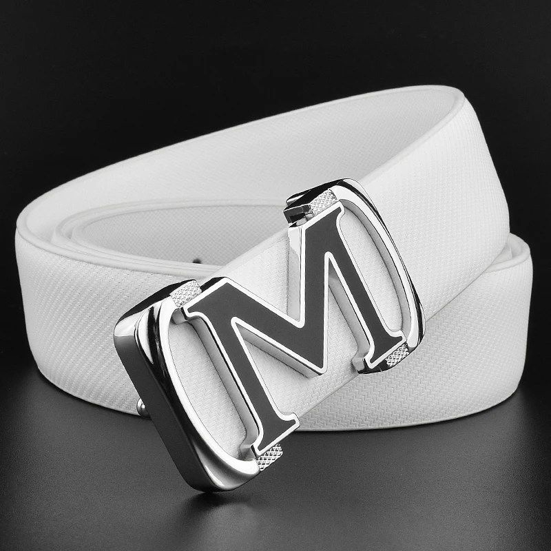 Top Trends: High Quality M Letter Ladies Belts Luxury Brand Belt Transparent Black Belt For Man Smooth Buckle Mens Genuine Leather Belt Shoppable Styles