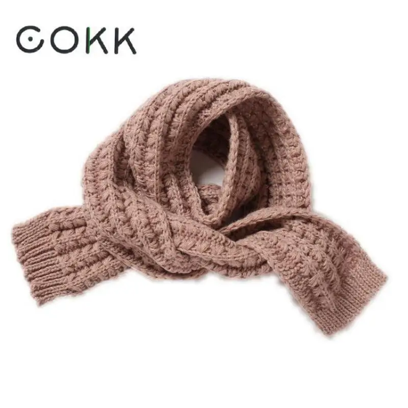 Top Trends: COKK New Kids Scarf Korean Knitted Scarves For Girls Boys Children Women Winter Thick Warm Shawl Wraps Accessories Shoppable Styles - Image 6