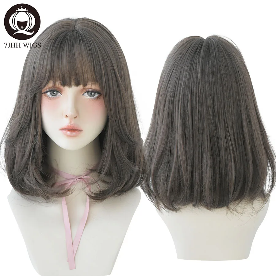 Top Trends: 7JHH WIGS Natural Comfortable Synthetic Wig For Women Black Shoulder Straight Hair 14 Inch Fashion Hairstyle Wig Shoppable Styles - Image 3