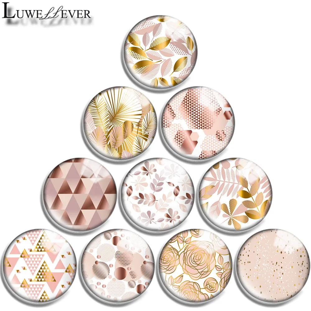 Top Trends: 12mm 14mm 16mm 20mm 25mm 30mm 710 Champagne Gold Mix Round Glass Cabochon Jewelry Finding 18mm Snap Button Charm Bracelet Shoppable Styles