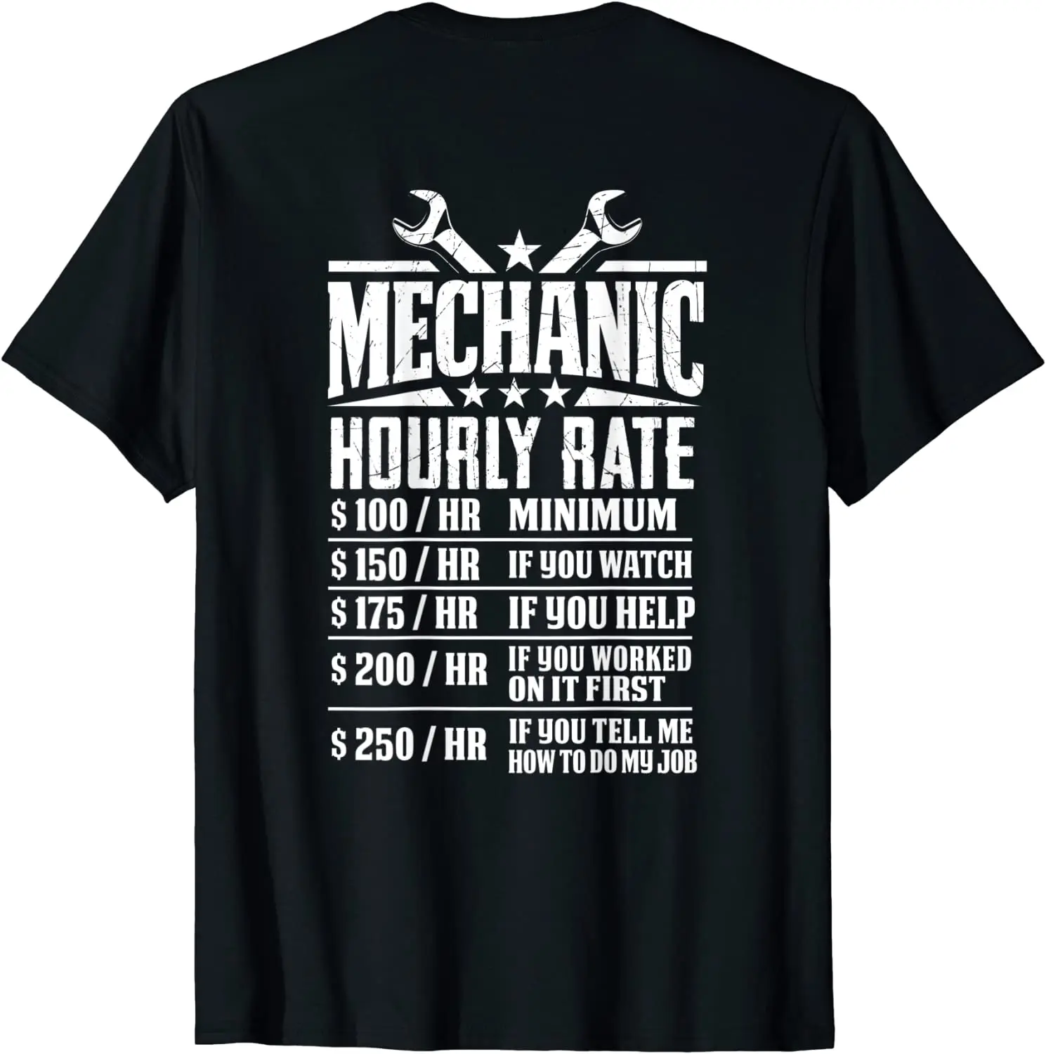 Top Trends: Funny Mechanic Hourly Rate - Graphic Design T-Shirt - Back Tops Tees Funky Casual Cotton Men's Tshirts Family Shoppable Styles