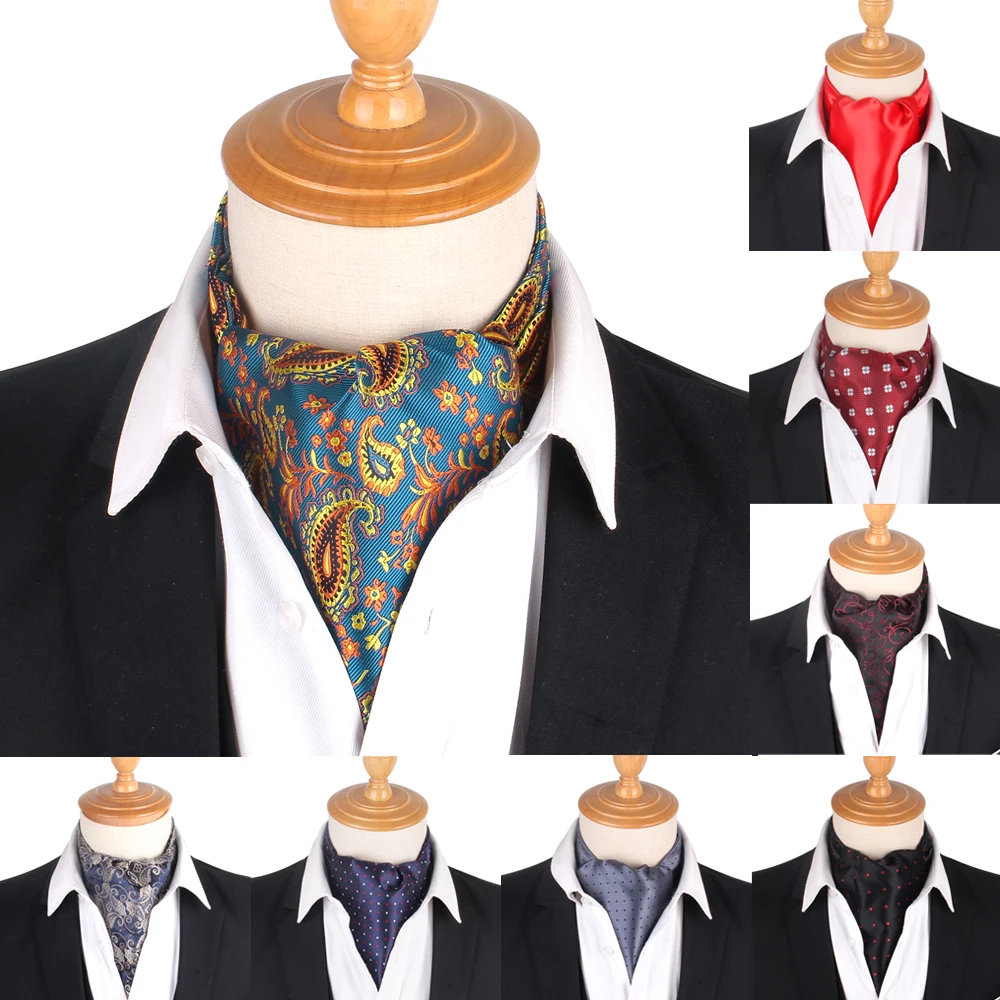 Top Trends: Paisley Men Cashew Tie Wedding Formal Cravat Ascot Scrunch Self British Gentleman Polyester Woven Neck Tie Luxury Shoppable Styles