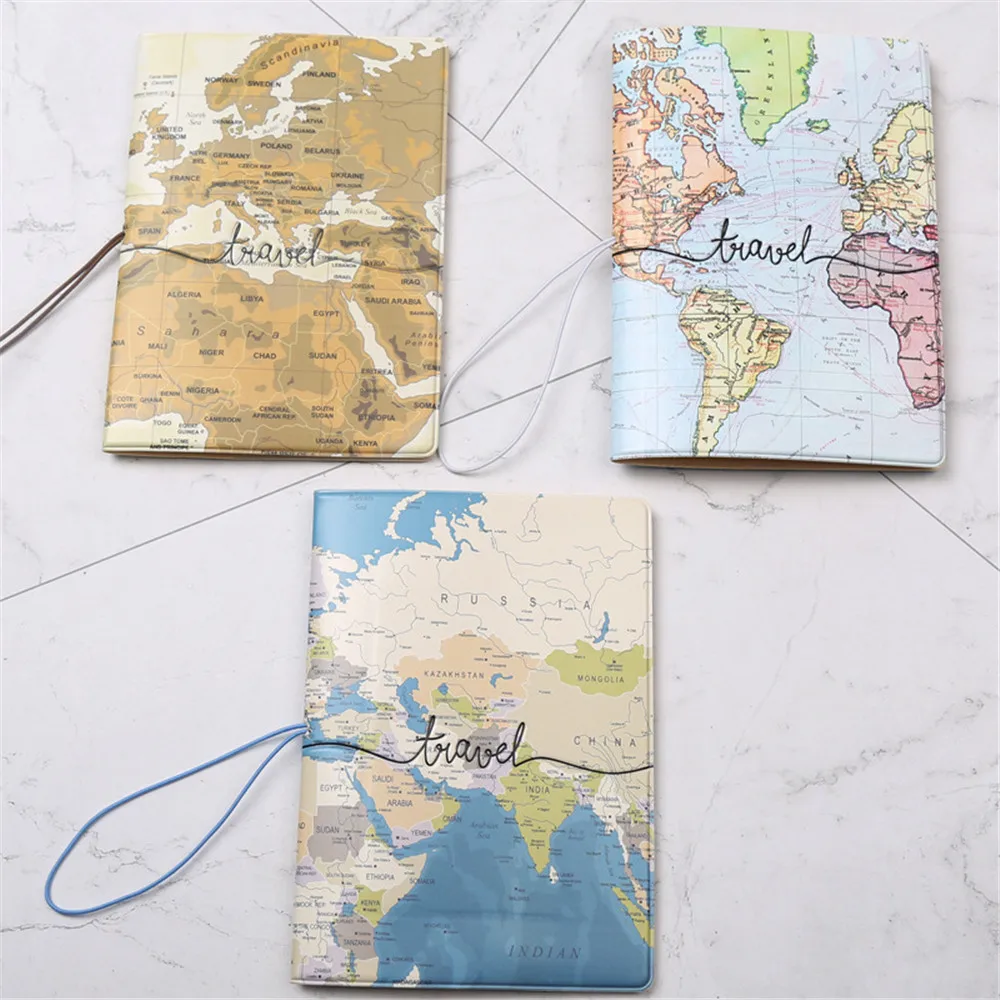 Top Trends: Creative World Map Passport Cover Wallet Travel Accessories Fashion Passport Case For Women Unisex Card Busines Documents Holder Shoppable Styles