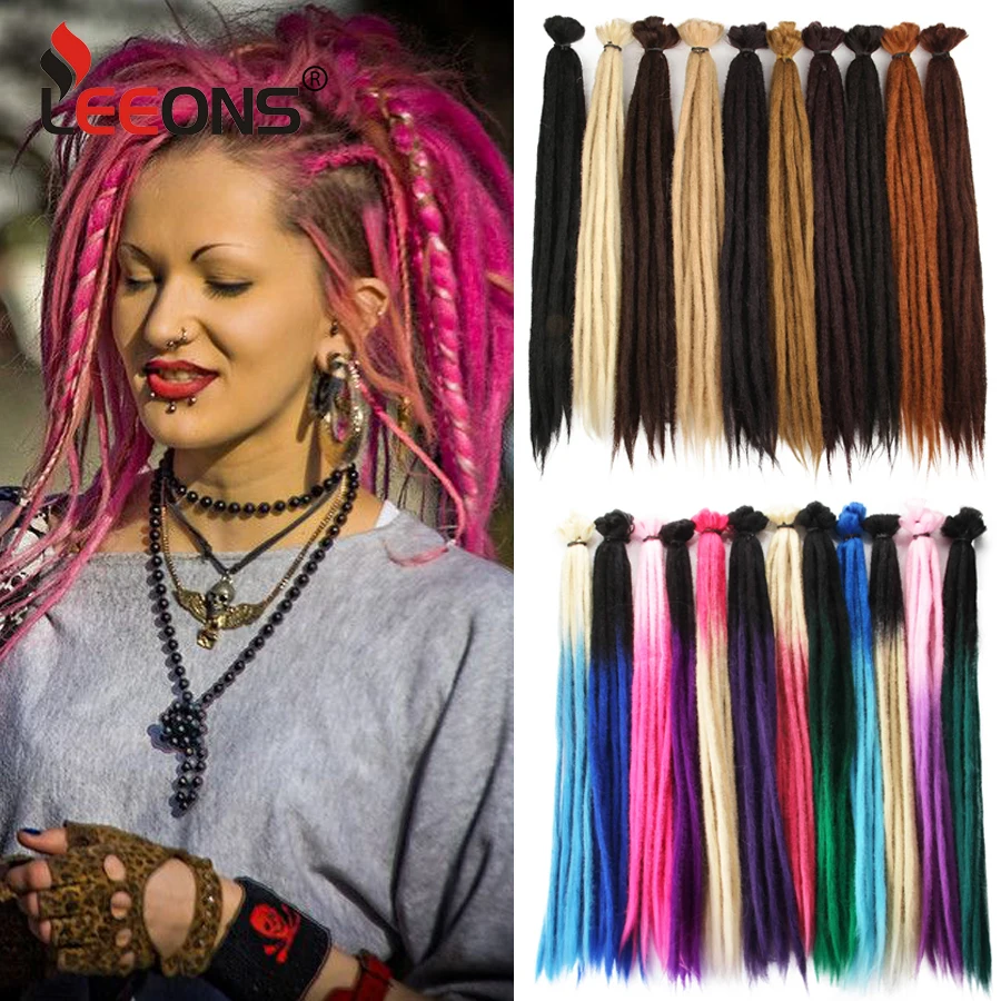 Top Trends: Synthetic 20 Inch Dreadlock Extensions Ombre Black And Purple 10 Strands Handmade Dreads Reggae Handmade Corchet Dreadlocks Hair Shoppable Styles