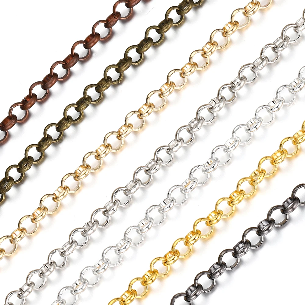 Top Trends: 2 Meters Copper Link Chain For Needlework Jewelry Making Silver Plated Necklace Bracelet Materials Handmade Chain DIY Findings Shoppable Styles