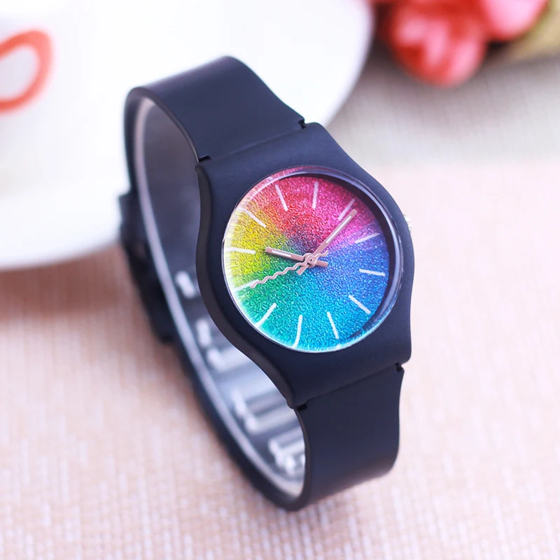 Top Trends: Women's Men's Luxury Quartz Starry-Sky Face Wristwatch Girls Boys Students Gifts Colorful Rubber Strap Water Resistant Watches Shoppable Styles