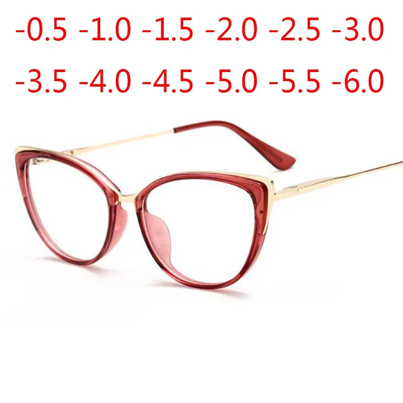 Top Trends: Cat Eye Spectacle Women Anti Blue Light Optical Eyewear Myopia Lens Glasses Diopter 0 -0.5 -0.75 -1.0 -2.0 -2.5 -3.0 To -8.0 Shoppable Styles