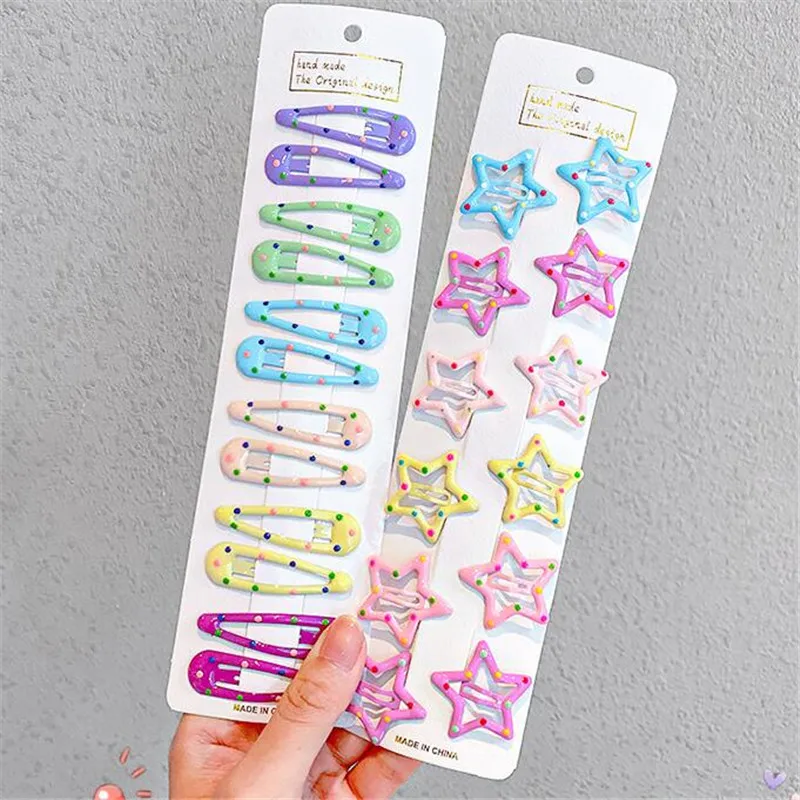 Top Trends: Latest Star Geometric Metal Small Hairpins Set Baby Girls Children Kids Hair Clips Pins Accessories Barrettes Hairclip Headdress Shoppable Styles