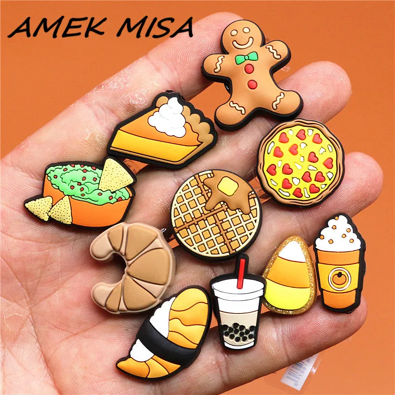 Top Trends: 1pcs Foods Shoe Charms Cute Sushi Cookies Ice Cream Cake PVC Shoes Accessories Upper Decoraciones For Buckle Kids Gifts Shoppable Styles