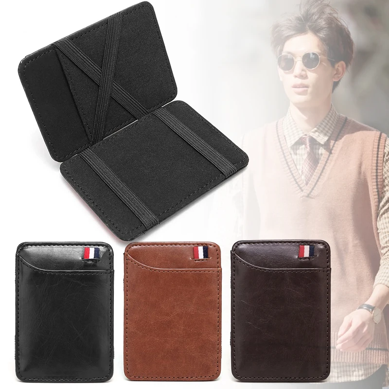 Top Trends: Ultra Thin Men's PU Leather Mini Small Magic Wallet Money Cash Card Holder Purse Money Case For Men Women Business Slim 2023 Shoppable Styles