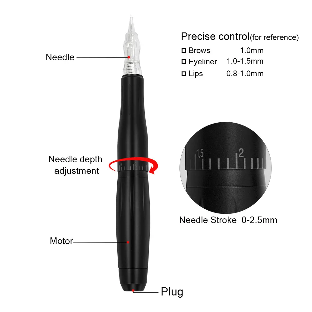 Top Trends: Biomaser P300 Permanent Makeup Machine Rotary Pen Tatoo Machine Kit Microblading Makeup Cartridge Needles Tattoo Power Device Shoppable Styles - Image 4