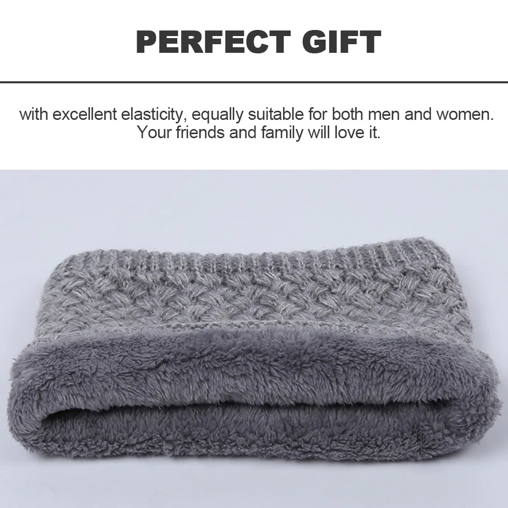 Top Trends: 1Pc Winter Knitted Scarf Soft Thicken Warm Plush Neck Warmer For Men Women Collar Circle Scarf Shoppable Styles - Image 4