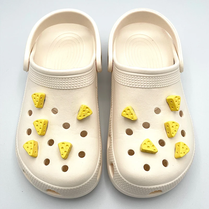 Top Trends: Cute Kawaii 3D Yellow Cheese Resin JIBZ Shoe Charms Shoe Jewelrys DIY Decoration For Men Child Croc Clog Shoe Badges Accessories Shoppable Styles