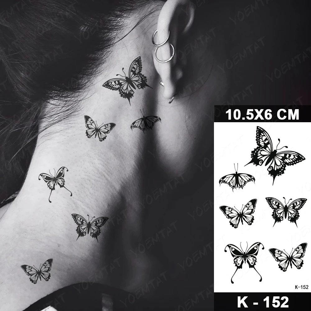 Top Trends: Dark Butterfly Sexy Waterproof Temporary Tattoo Sticker India Women Back Waist Flash Tatoo Girl Body Art Fake Tattoos Realistic Shoppable Styles - Image 5