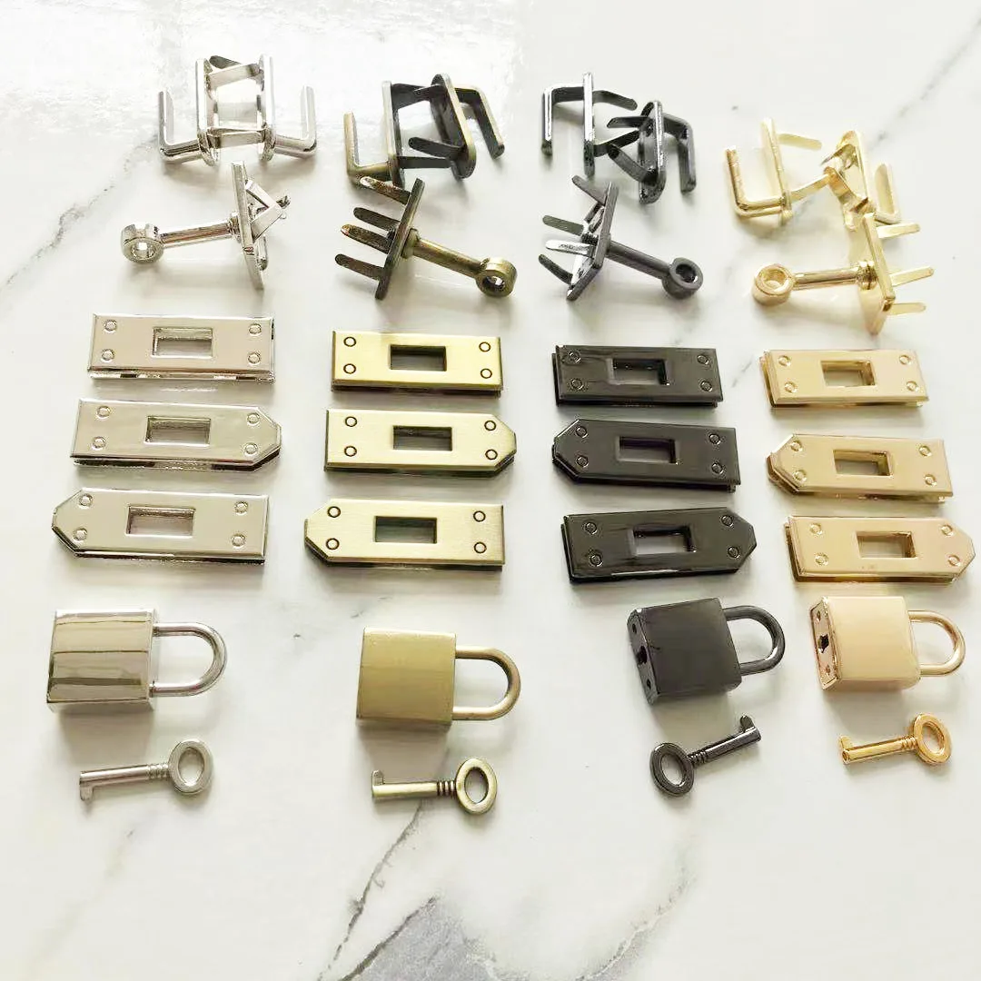 Top Trends: 1 Set( 7 Pcs) 45mm 4 Colors Metal Bag Lock Hardware Accessories Women's Handbag Swivel Clasp Lock Buckle DIY Part Leather Craft Shoppable Styles