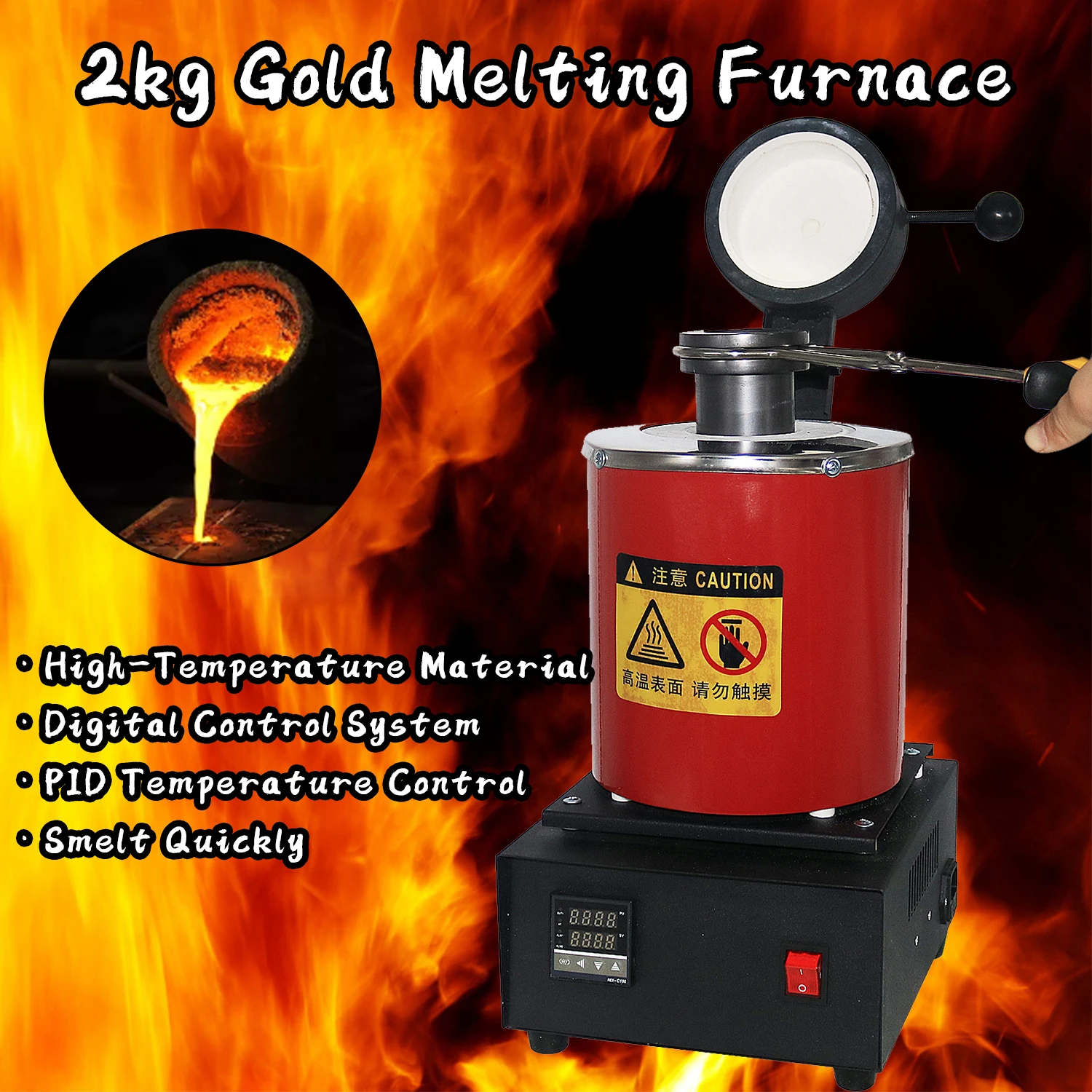 Top Trends: 2KG Small Mini Metal Digital Melting Furnace Machine For Heating Casting Refining Metals Gold Silver Jewelry Casting Tool 1400W Shoppable Styles