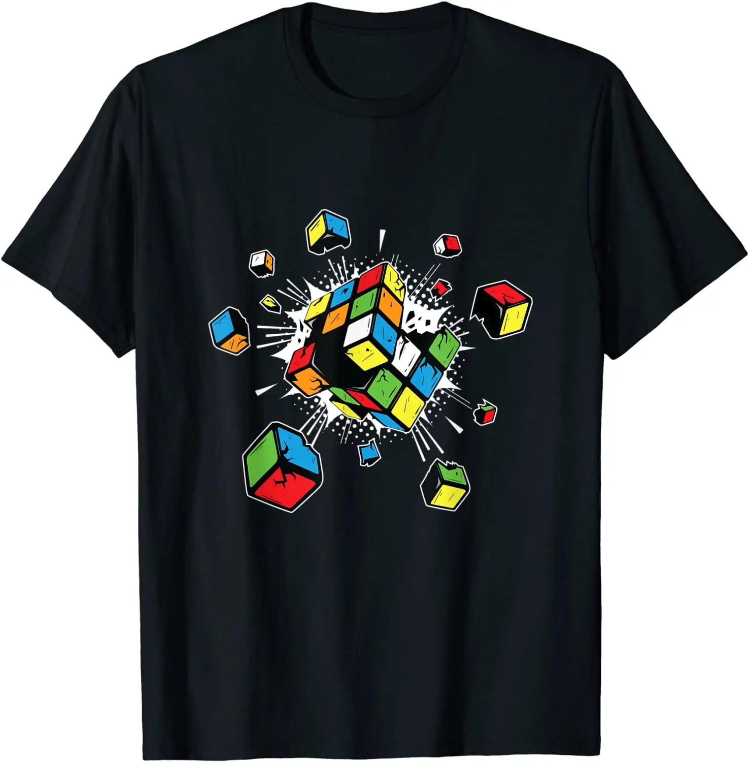 Top Trends: Exploding Rubix Rubiks Rubics Cube Present Gift For Kids T-Shirt Fitness Tight Tshirts Classic Tops & Tees Cotton Men Casual Shoppable Styles