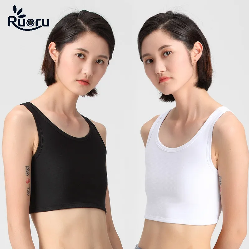 Top Trends: Ruoru Women Breast Binder Buckle Short Chest Breast Binder Tops Shapers Casual Tran Top Breathable Buckle Tops Casual Vest Shoppable Styles