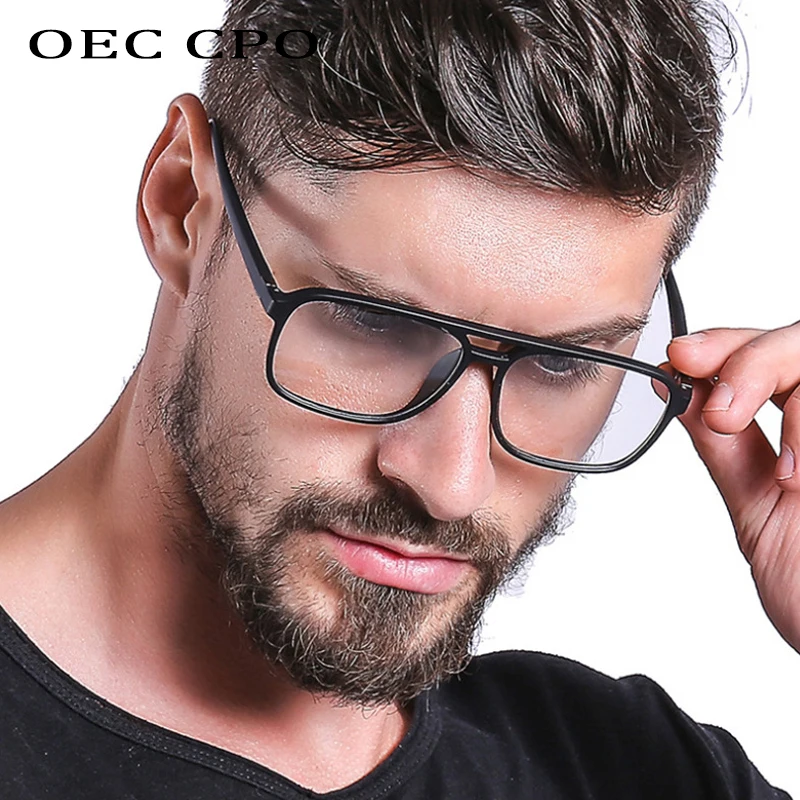 Top Trends: OEC CPO Anti Blue Light Blocking Filter Reduces Digital Eye Strain Fashion Men Optical Eye Glasses Frame Clear Lens Eyewear O407 Shoppable Styles