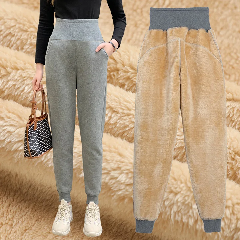 Top Trends: Harem Pants Women Korean Style Casual Loose Sweatpants Thick Warm Winter Velvet Female Trousers High Waist Cashmere Joggers Shoppable Styles