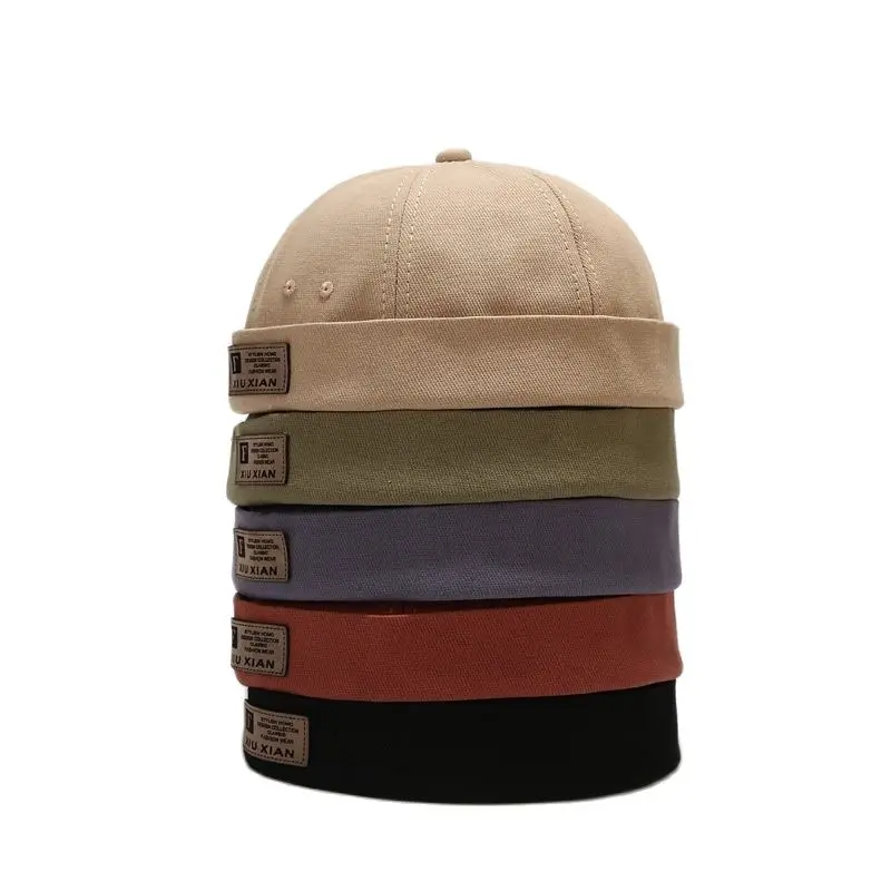 Top Trends: Men Hats Docker Cap Hats Beanie Sailor Cap Worker Hat Rolled Cuff Retro Brimless Hat With Adjustable Shoppable Styles