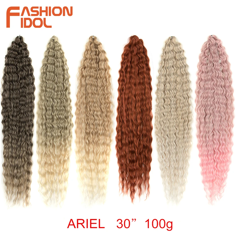 Top Trends: FASHION IDOL Water Wave Crochet Hair 30 Inch Deep Wave Twist Hair Synthetic Goddess Braids Hair Wavy Ombre Blonde Hair Extension Shoppable Styles