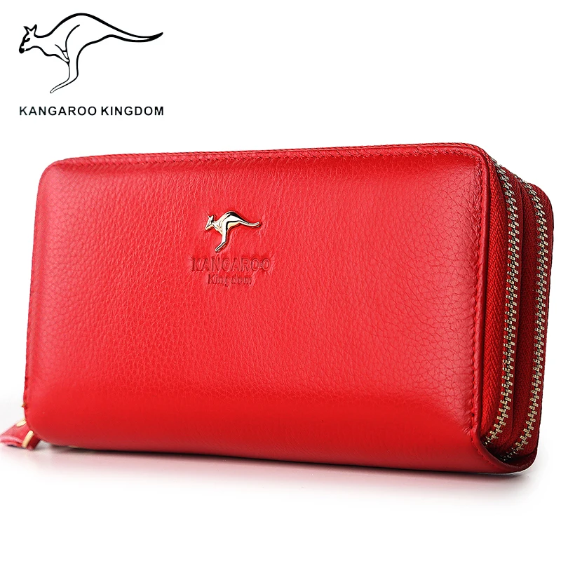 Top Trends: KANGAROO KINGDOM Brand Fashion Women Wallets Genuine Leather Long Zipper Female Clutch Purse Wallet Shoppable Styles