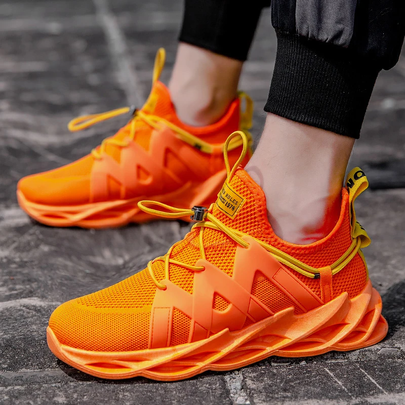 Top Trends: Hot Orange Men Sneakers Big Size Unisex Mesh Breathable Casual Running Shoes Men Light Soft Sports Shoes Blade Sneakers Women Shoppable Styles