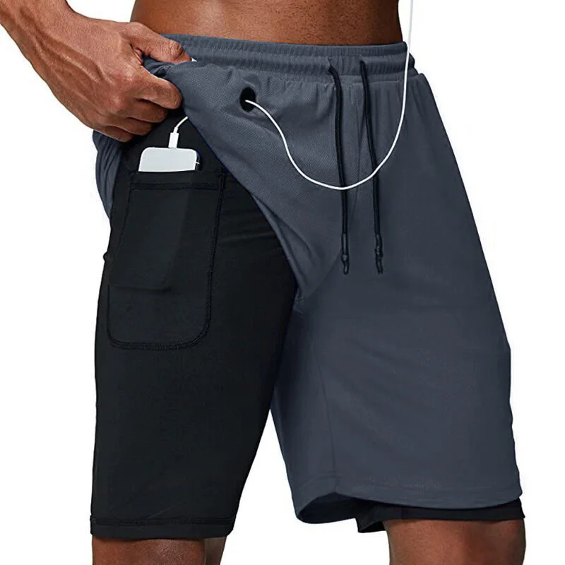 Top Trends: 2023 Running Shorts Men Fitness Gym Training 2 In 1 Sports Shorts Quick Dry Workout Jogging Double Deck Summer Men Shorts Shoppable Styles