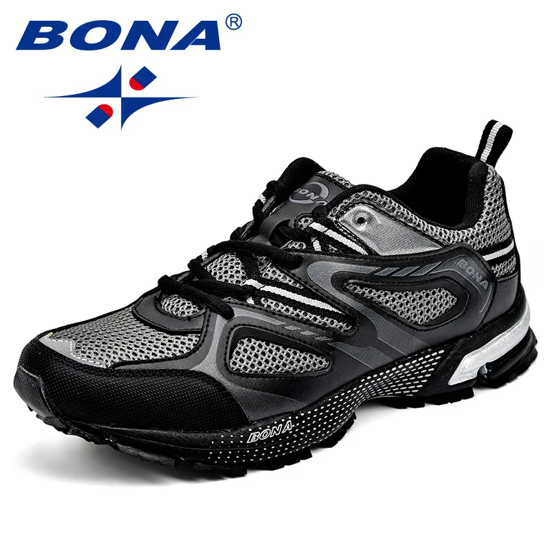 Top Trends: BONA New Arrival Classics Style Men Running Shoes Cow Split Mesh Men Sport Shoes Lace Up Outdoor Jogging Shoes Shoppable Styles